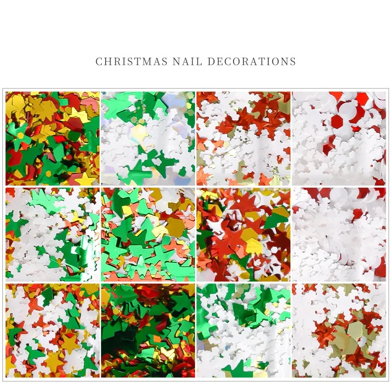 6 Gitter Bunte Flocken Glitzer Aufkleber - Für Nageldesign, Harz-Basteln & DIY-Dekoration