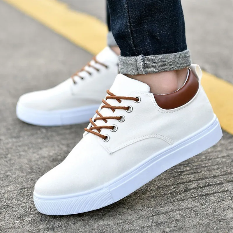 Mens white shop canvas sneakers