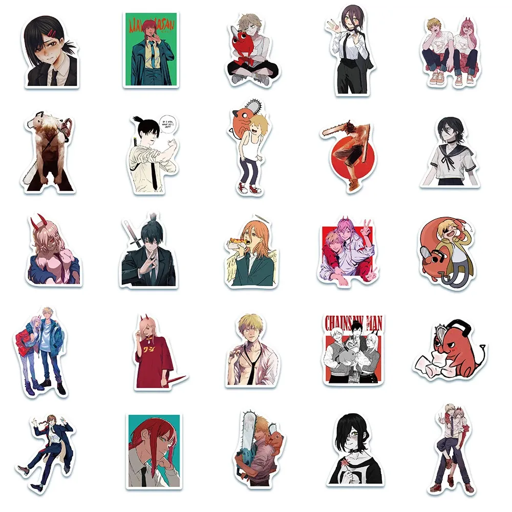 50Pcs Chainsaw Man Anime Stickers Manga  Laptop Skateboard Graffiti S –  K-Minded