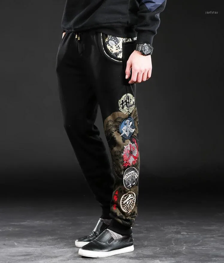 Men's Pants Wholesale- The Embroidery Japanese Designer Autumn And Winter Personality Fashion Brand Casual Trousers Design KY90901