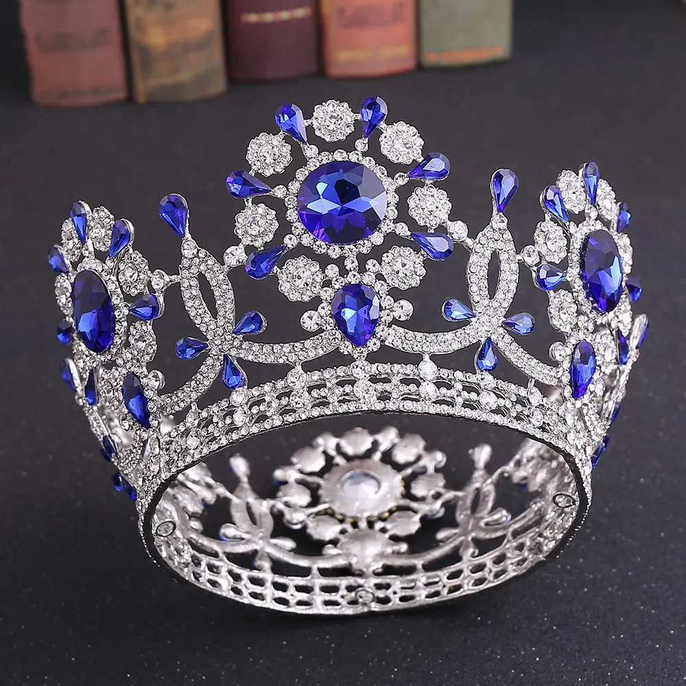 Zilveren Tiara Kronen Crystal Hoofdband Prinses Strass Kroon