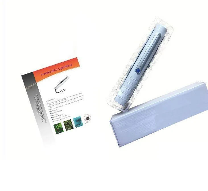 2021 NUOVO Sterilizzatore da viaggio Disinfettante UV portatile Bacchetta per le mani Luce ultravioletta Uccidi i batteri Sterilizzatore per germi con scatola