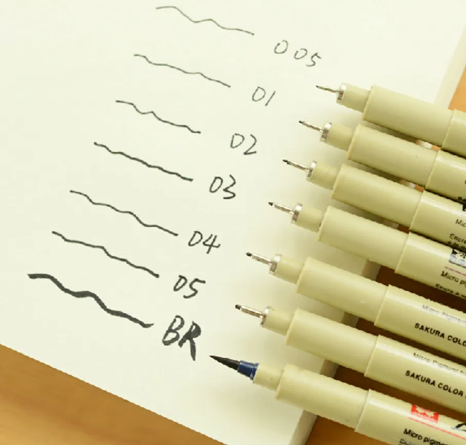 Pigma Micron Pen Neelde Soft Brush Drawing Pen Set Brush Art Markers