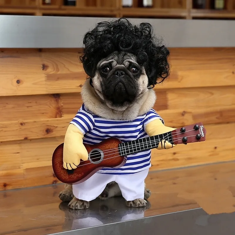 Funny Guitar Beethoven Dog Clothes Pet Puppy Coats For Small