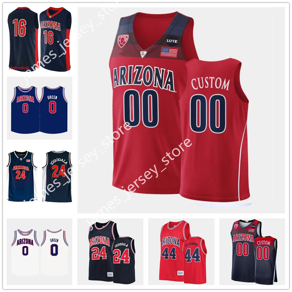 Пользовательские Arizona Wildcats Баскетбол Джерси 35 Christian Koloko 5 Justin Kier 1 Shane Nowell 2 Adama Bal 3 Pelle Larsson 4 Dalen Terry 20 Tautvilas Cubelis