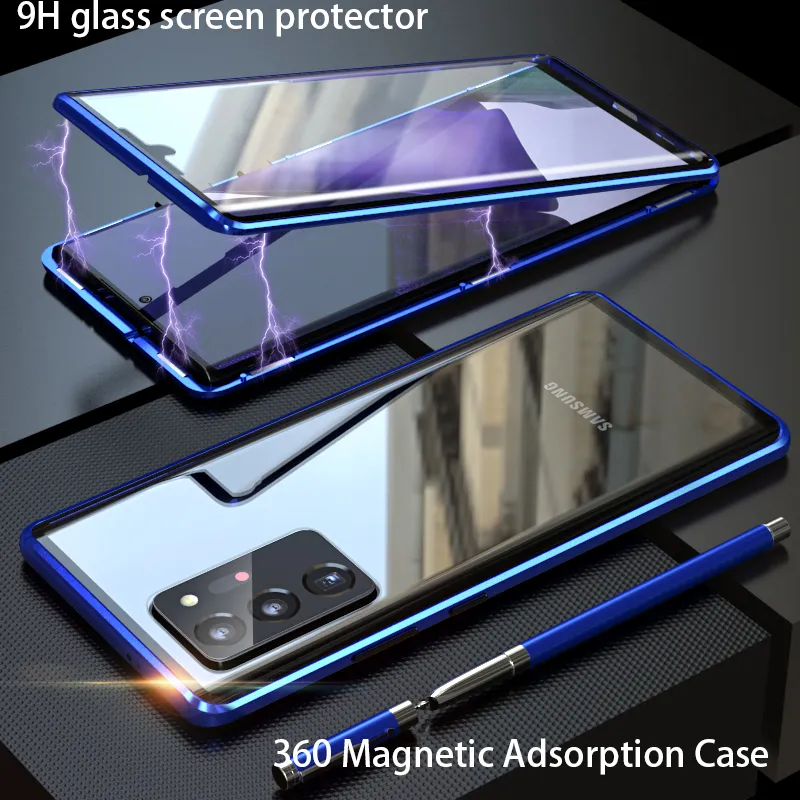 Custodia magnetica per Samsung Galaxy S20 S10 S8 S9 Note 20 Ultra Plus Lite Note 9 8 A71 s20 fe Custodie per telefoni Cover in vetro Metal Funda