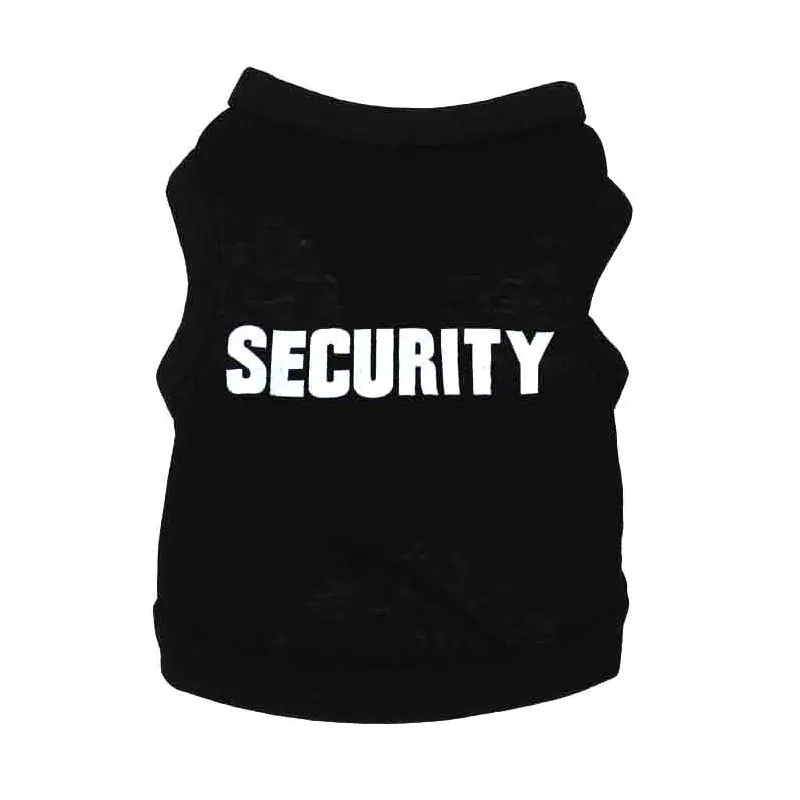 Tuta di sicurezza Cosplay Vestiti per cani Gilet elastico nero Cucciolo T-shirt Cappotto Accessori Abbigliamento Costumi Abbigliamento per animali domestici per cani Gatti Y200922