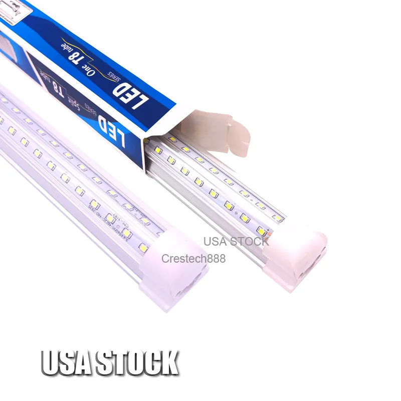 25 STÜCKE T8 LED Shop Leuchte 4 Ft 72 W Röhre Klare Linsenabdeckung V-förmige Integrierte Glühlampe Lampe Kühlertür Plug and Play