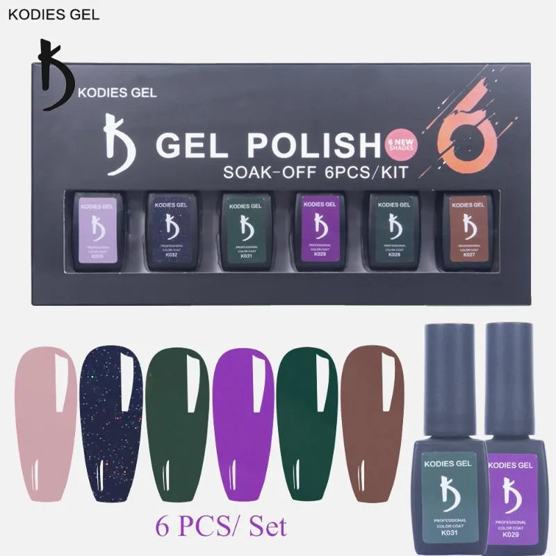 KODIES GEL Deep Color Gel Polishe UV Nails Varnish Green Purple Coffee Gelcolor Polish Glaze LED Semi Permanent Gellak Salon Set