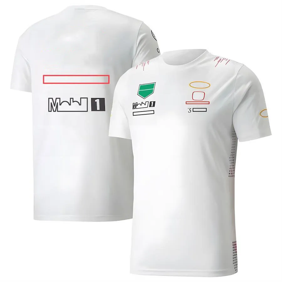 Male and female f1 team T-shirt Four seasons Formula One white commemorative racing suit official custom