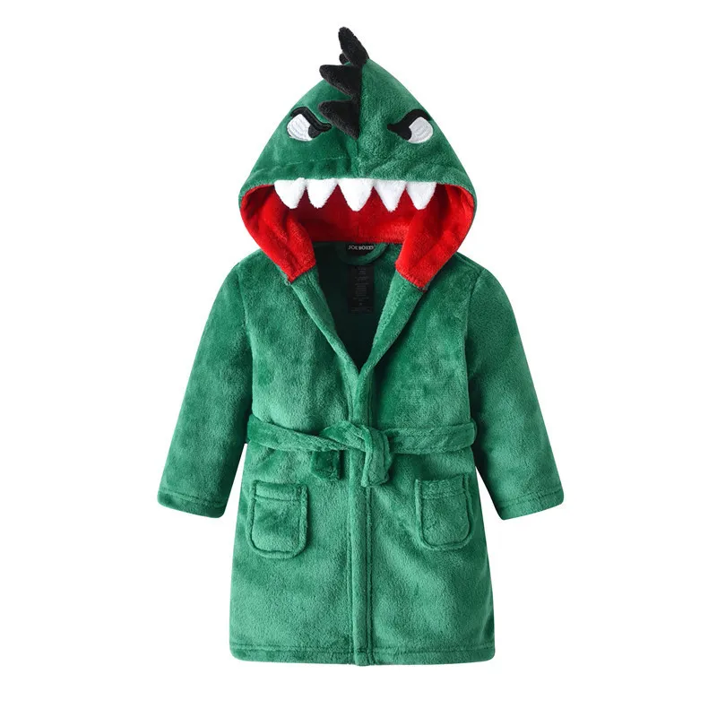 Winter Warm Dinosaur Bathrobe Shower Pajamas For Parent Child
