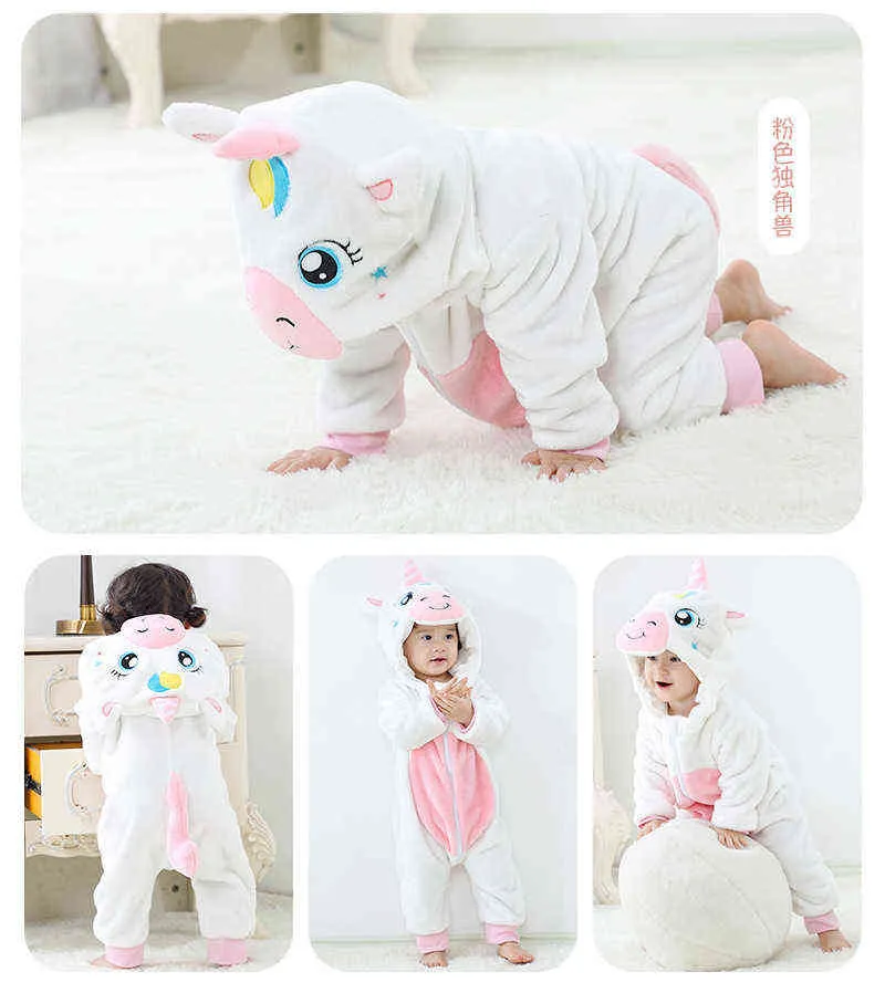Winter Animal Onesie Jumpsuit For Kids Inflant Born Fleece Romper