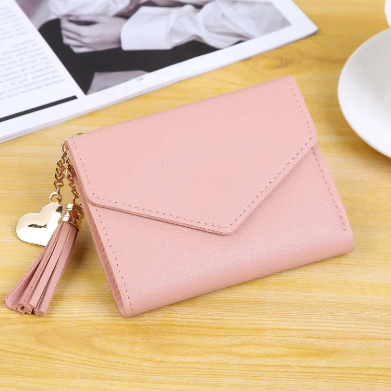 Women s Wallet Female Purses Tassel Coin Purse Card Holder Wallets Female Pu Leather Clutch Money Bag Leather Wallet WXY106