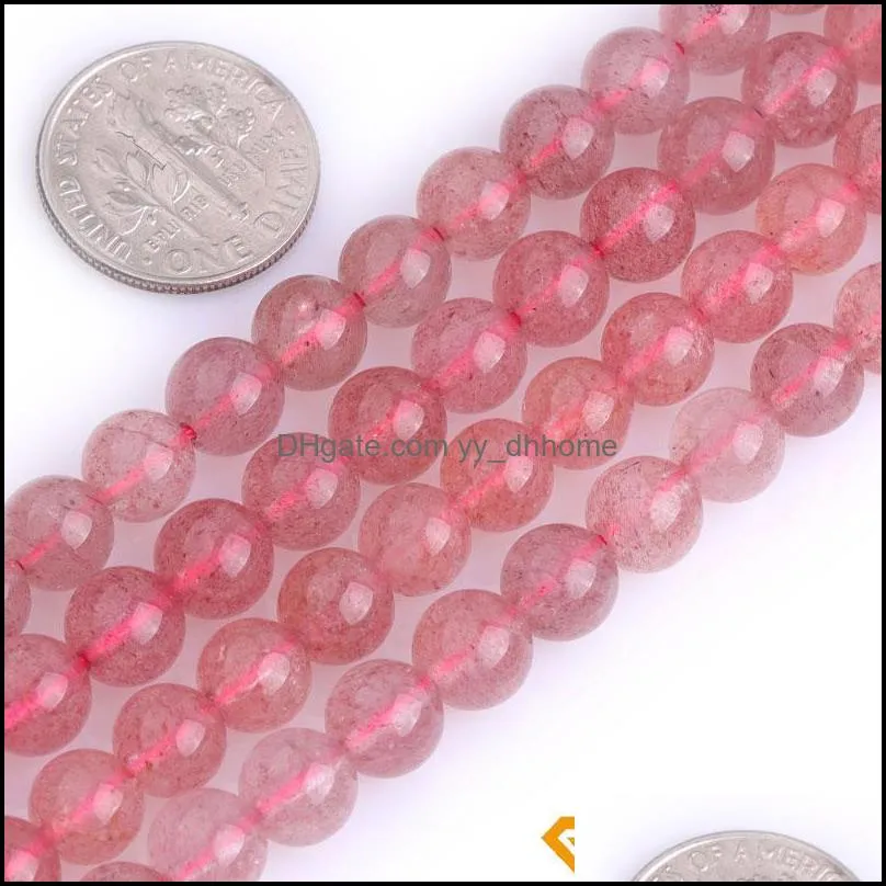 Other Natural Grade Red Strawberry Rock Quartzs Round Loose Spacer Accessorries Beads For Jewelry Making Strand 15 Inch 4 6 8mm