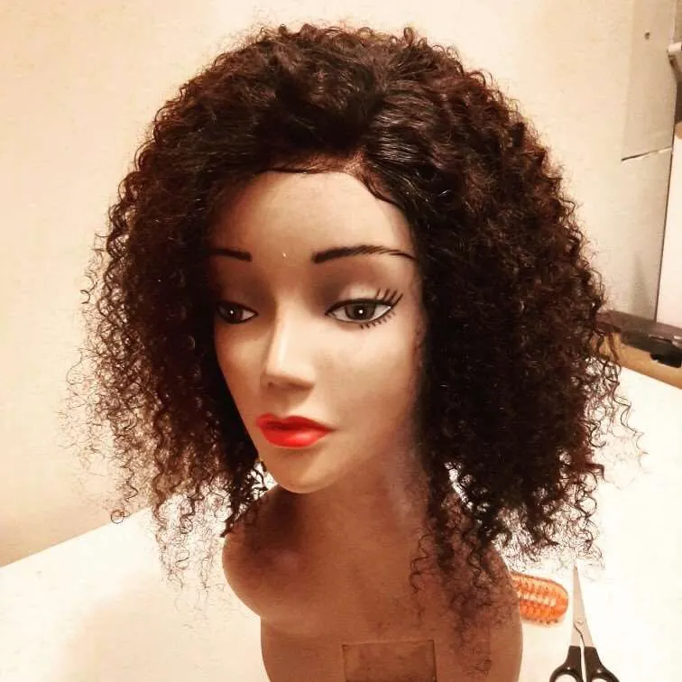 Indiska Kinky Curly Short Bob Parykar 180densitet Silk Top Full Lace Human Hair Wigs With Baby Hair Pre Plucked Full Lace Paryk Remy