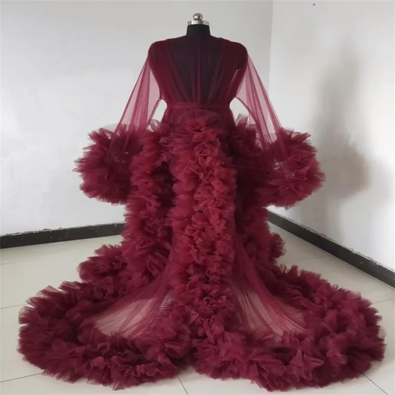 Elegant Womens Nightgown: Soft Tulle Robe, Dark Red... From Huifangzou,  $57.03 | DHgate.Com