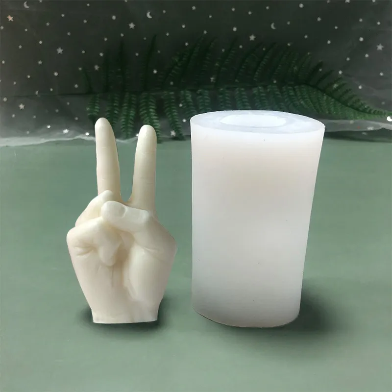 Middle Finger Candle - White