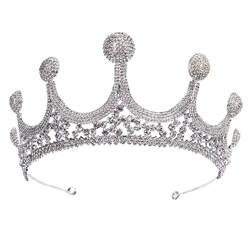 Wit Mooie prinses hoofddeksels chique bruids tiara's accessoires verbluffende kristallen parels bruiloft tiara's en kronen 12105