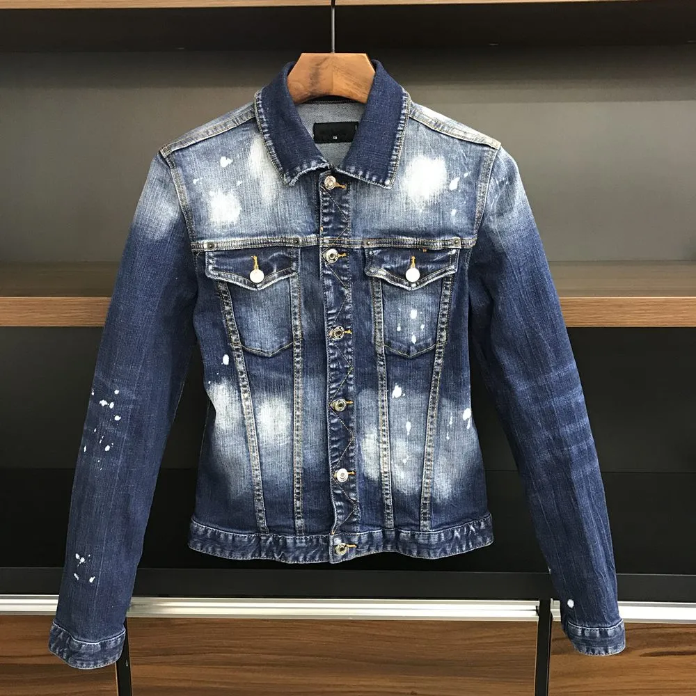 Style européen-américain Famme Brand Mens Mens Hommes Veste denim Veste de la veste directe Jacke XD31