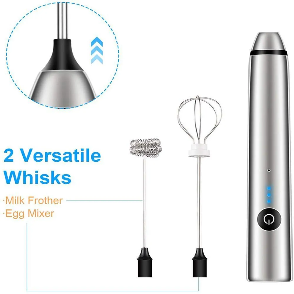Milk Frother Handheld, 3-speed Usb Rechargeable Electric Whisk, Mini  Foamer, With 3 Stainless Whisks Perfect For Bulletproof  Coffee,lattes,cappuccino