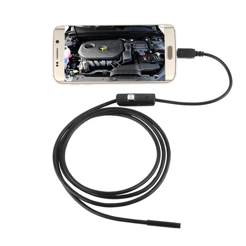 1M 2M 3.5m Endoscópio Borescópio USB Android Inspeção Camera 6 LED 7mm Lente 720P Carro Impermeável Endoscopio Tubo Mini