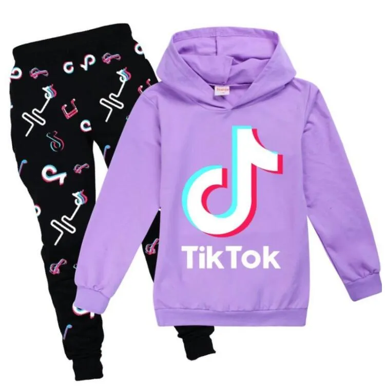 Kids Tiktok Inspirato Trackuit Pantaloni Stampati Con Felpa Con Cappuccio Set Ragazzi E Ragazze Abbigliamento Sportivo Accogliente Linverno Autunnale Da 88 01 DHgate
