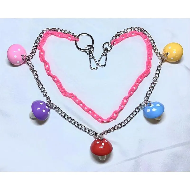 Chaveiros Y2K Jóias Candy Color Cogumelo Calças Cadeia Para Mulheres Resina Moda Vintage Harajuku Charme Keychain 90s Acessório Estético
