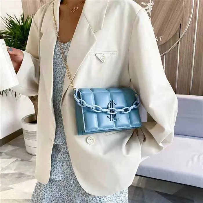 HBP new high quality ladies fashion shoulder bag classic leather plastic chain 1000