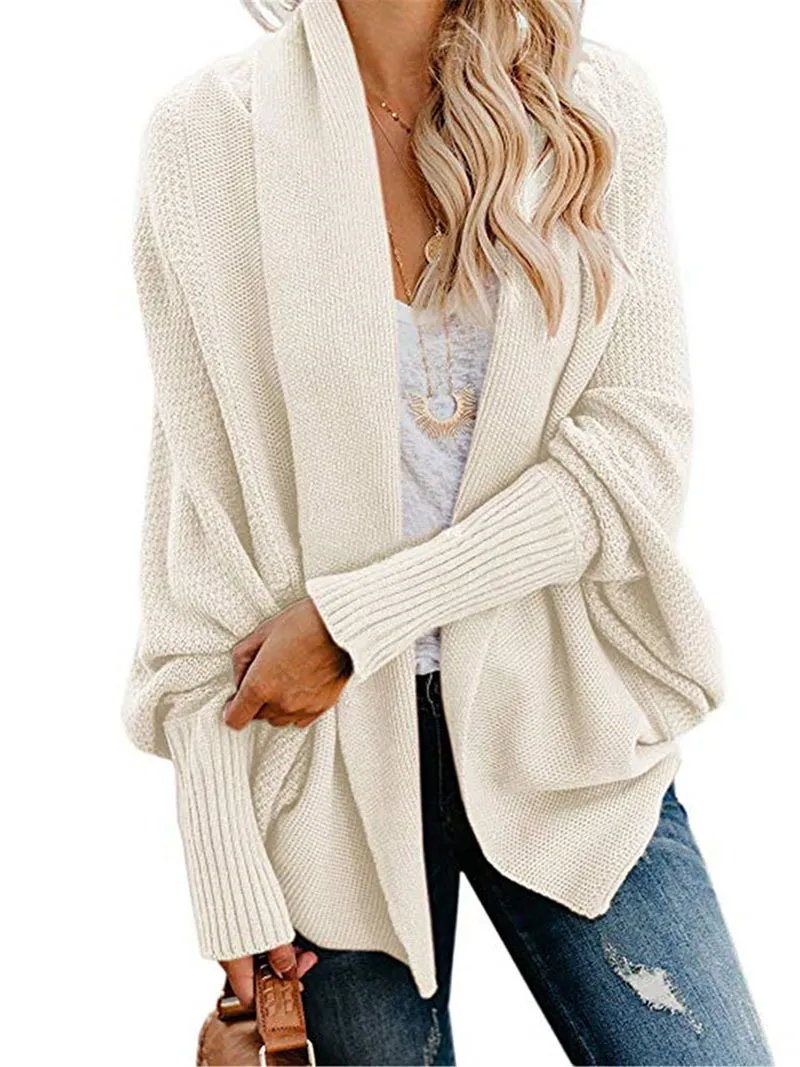 2019 winter new women sweaters casual plus size batwing sleeve kintted winter women cardigan ladies tops clothing coat (24)