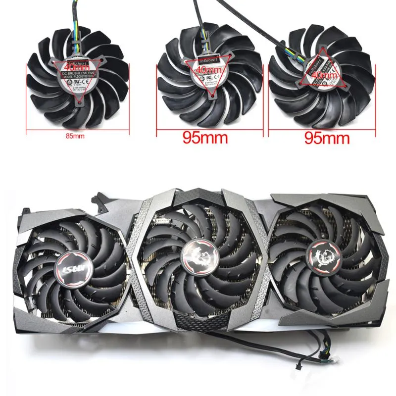 NOUVEAU PLD09210B12HH PLD10010B12HH RTX 2080 ventilateur refroidisseur graphique pour MSI Geforce RTX 2080 2080Ti 2070 Super Gaming X Trio Video Card1324i