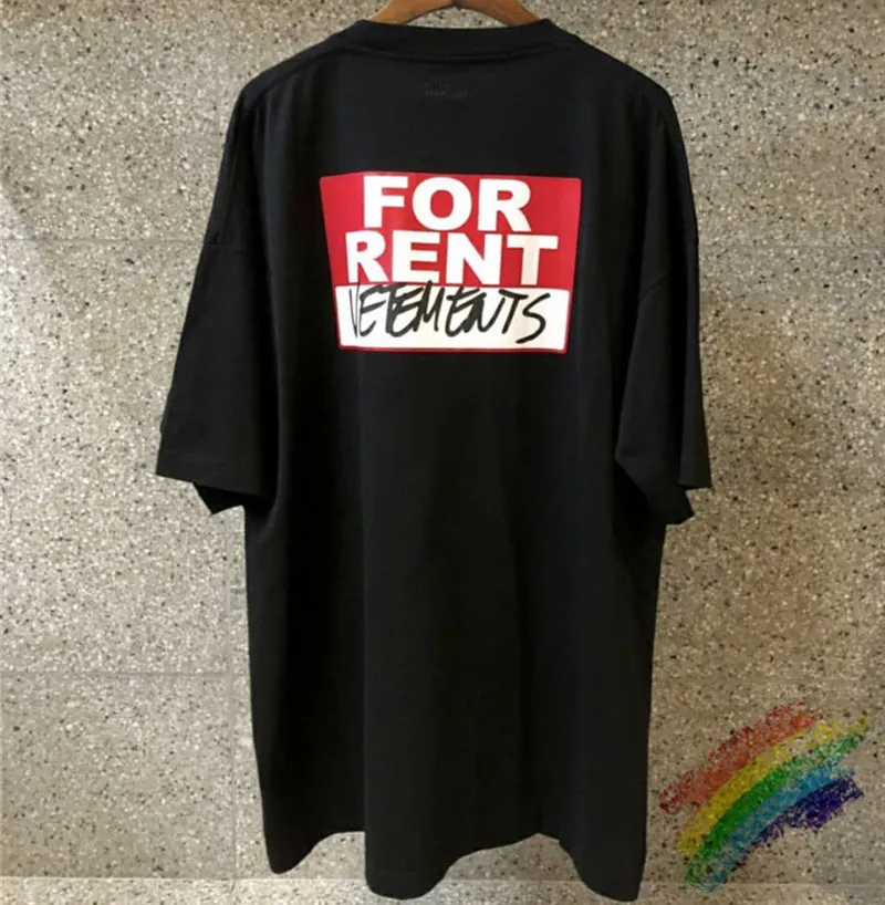 Do wynajęcia Vetements T-shirty Wysokiej jakości ponadwymiarowa czerwona litera drukowanie Kobiety mężczyzn Vetements Tees Vetements T Shirt x1214