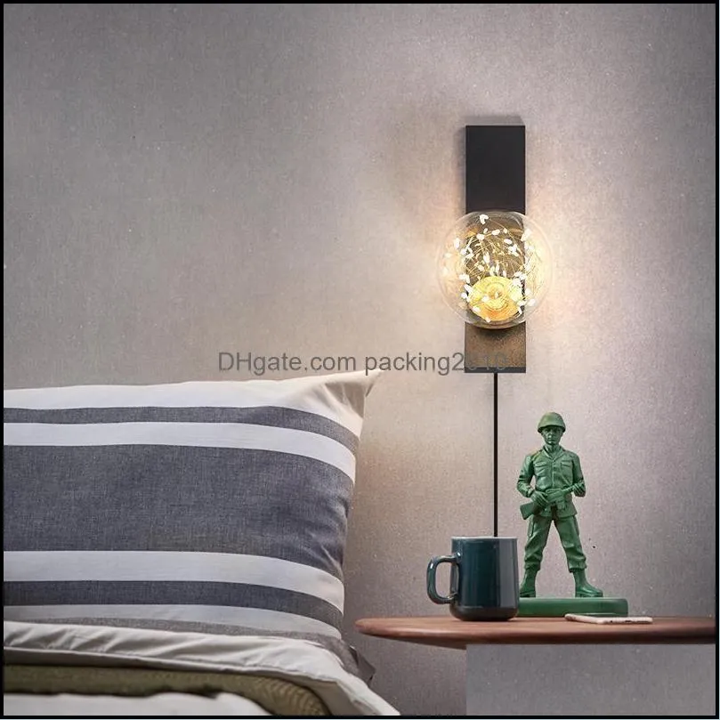 Wall Lamp LED Lights For Home Kitchen Bedroom Living Room Entrance Milky White Lampshade Scone Drop Indoor