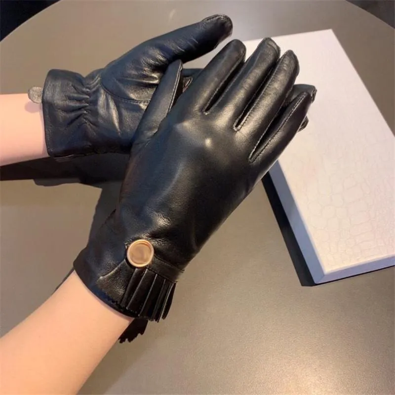 Brand Sheepskin Gloves Designer Leather Gloves Ladies Keep Warm Gloves Touch Screen Mittens Cycling Outdoor Ladies Glove Christmas1053106