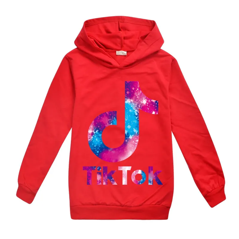 Bahar sonbahar tiktok sweatshirt için büyük erkek kız giysileri moda çocuklar kapşonlu baskı pamuk hoodies çocuk tik tok gündelik spor t shi8739086