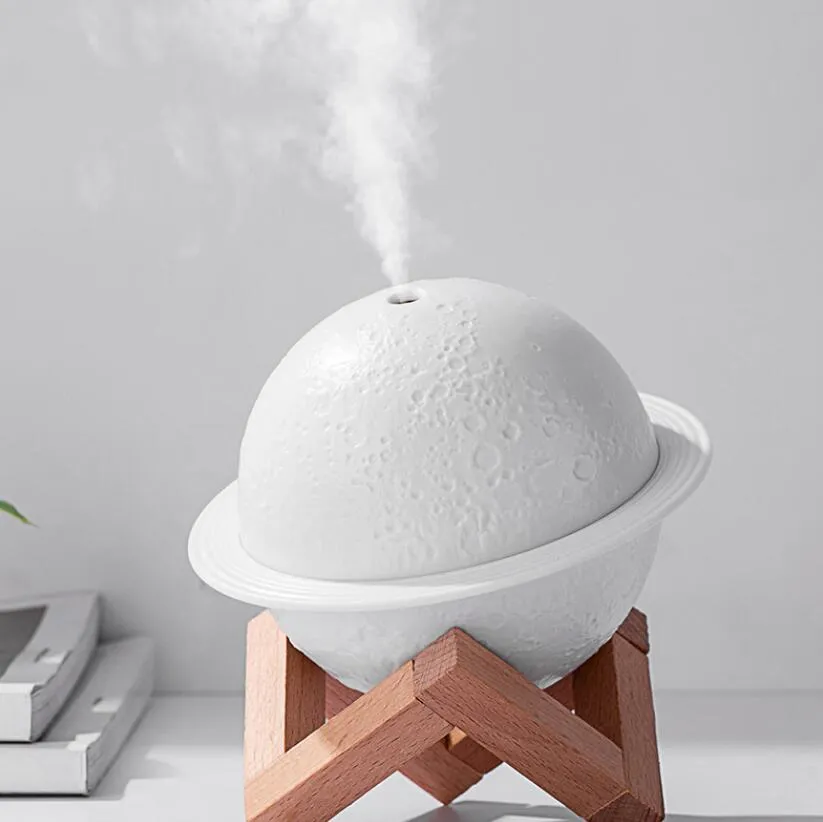 Air Humidifier 3D Moon Lamp light Diffuser Aroma Essential Oil USB Ultrasonic Humidificador Night Cool Mist Purifier with Wood Stand zyy578