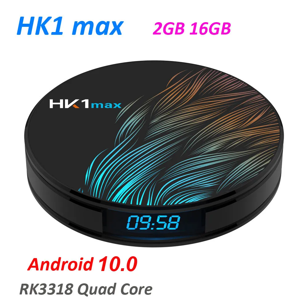 HK1 Max TV Box Android 11.0 2GB RAM 16GB ROM RK3318 Quad-core Ultra HD double WiFi Bluetooth lecteur multimédia Smart TV Box