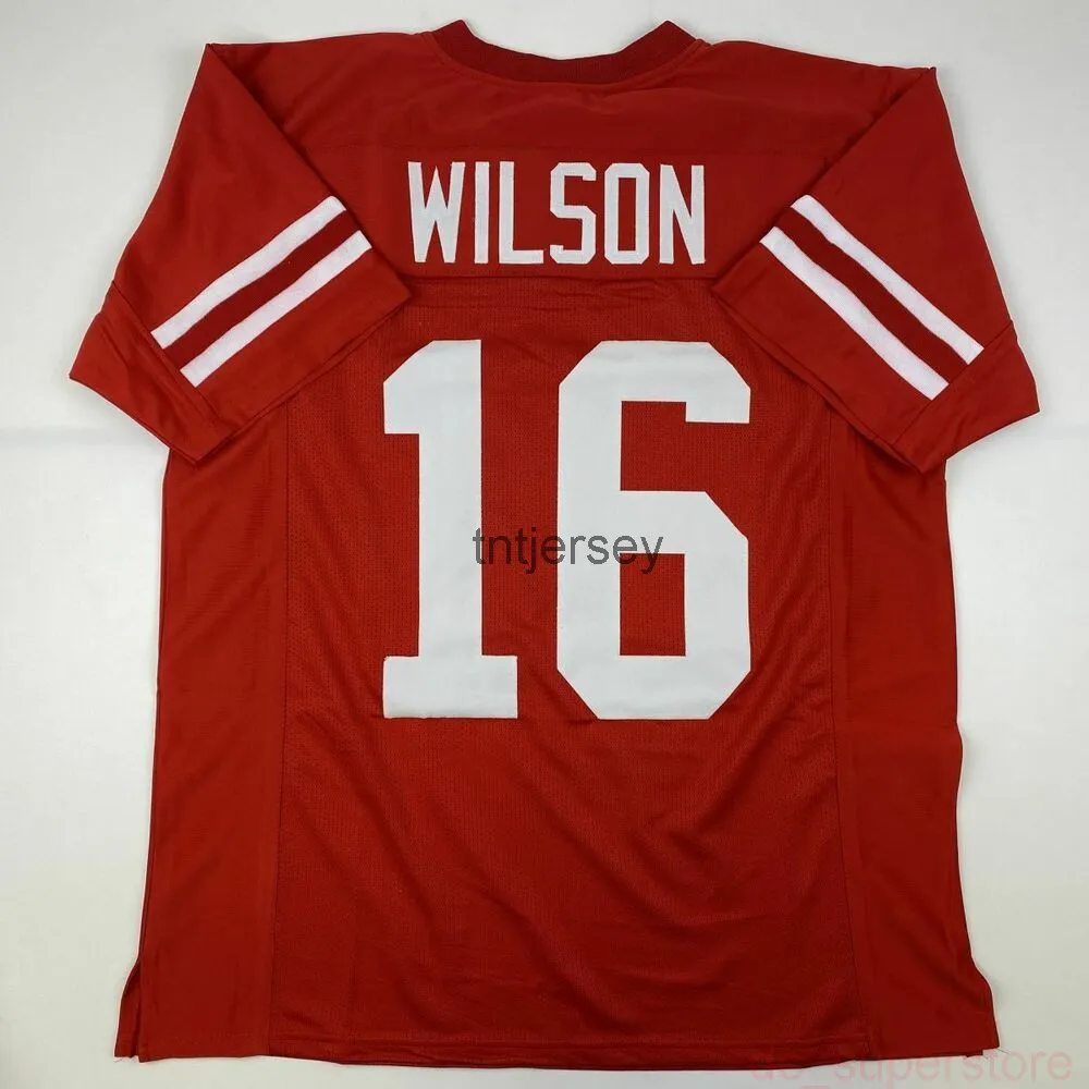 CUSTOM Nouveau RUSSELL WILSON Wisconsin Red College Cousu Maillot de Football COUSU AJOUTER N'IMPORTE QUEL NUMÉRO DE NOM