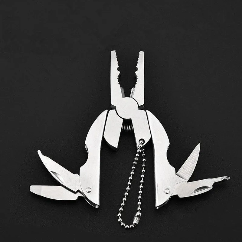 Key Chain Pocket Tools Mini Multi Tool Keychain Pocket Set Folding Pliers Knife Screwdriver ...