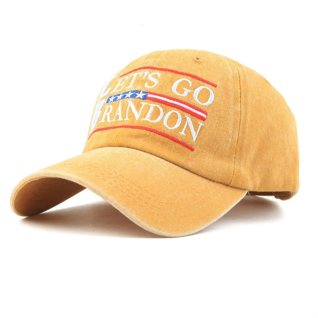 LET`S GO BRANDON Embroidered Baseball Cap Washed Cotton American Flag Cotton Men Hat Duck Tongue Hats