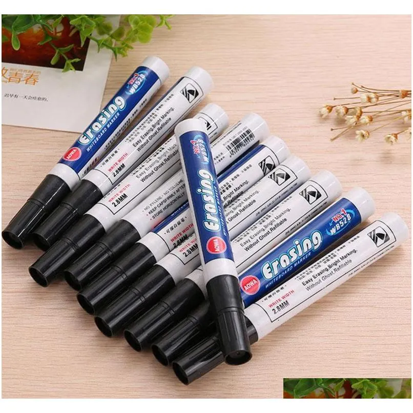 black red blue erasable whiteboard pens office school point 0.1inch smooth writing pens whiteboard writing erasable markers pen dh1326