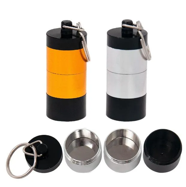 Vorratsdose aus Metall – luftdichter, geruchsdichter Aluminium-Kräuterbehälter, 4-teiliger Behälter, Gewürzetui, Tabak-Aufbewahrungsbox