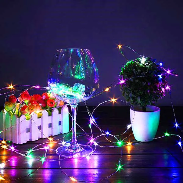 ENTREGA GRATUITA 2M 20 LED mini garrafa rolha lâmpada de lâmpada barra decoração corda luz colorida luz terra cor completa material conduzido strings