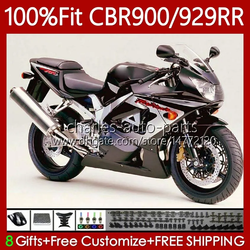 Honda CBR929RR için enjeksiyon kalıp gövdesi CBR929RR CBR929 CBR 929RR 900RR 900 929 RR CC 00 01 Üstyapı 68NO.50 CBR900 900CC 929CC 00-01 CBR900RR 2000 2001 OEM Perşembe Parlak Renk