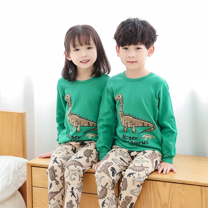 27 Enfants Automne Filles Pyjamas Costume Garcons Pyjamas Costume Pour 2 9 Ans Accueil Porter Costume Enfants Pyjamas Cartoon Motif Enfants Vetements LJ201216 Du 9 78 DHgate