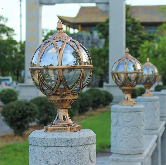 Rustic Vintage Outdoor Bronze Outdoor Lamp Post With Glass Shade Pillar Lamp For Garden Yard And Pathway Black Exterior Light Fixture From Lvlingfang 1882020 54.6 DHgate.Com