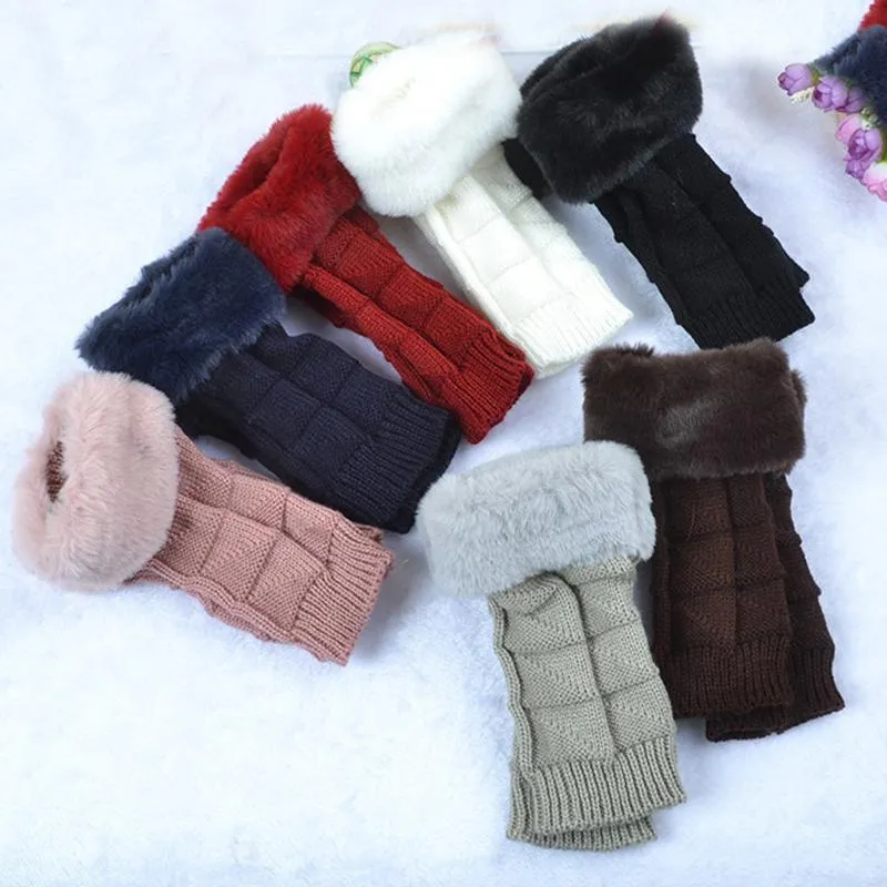 Gants d'hiver pour femmes sans doigts pour hommes couleur unie effiloché chaud dactylographie élastique demi-doigt gants sans doigts femme
