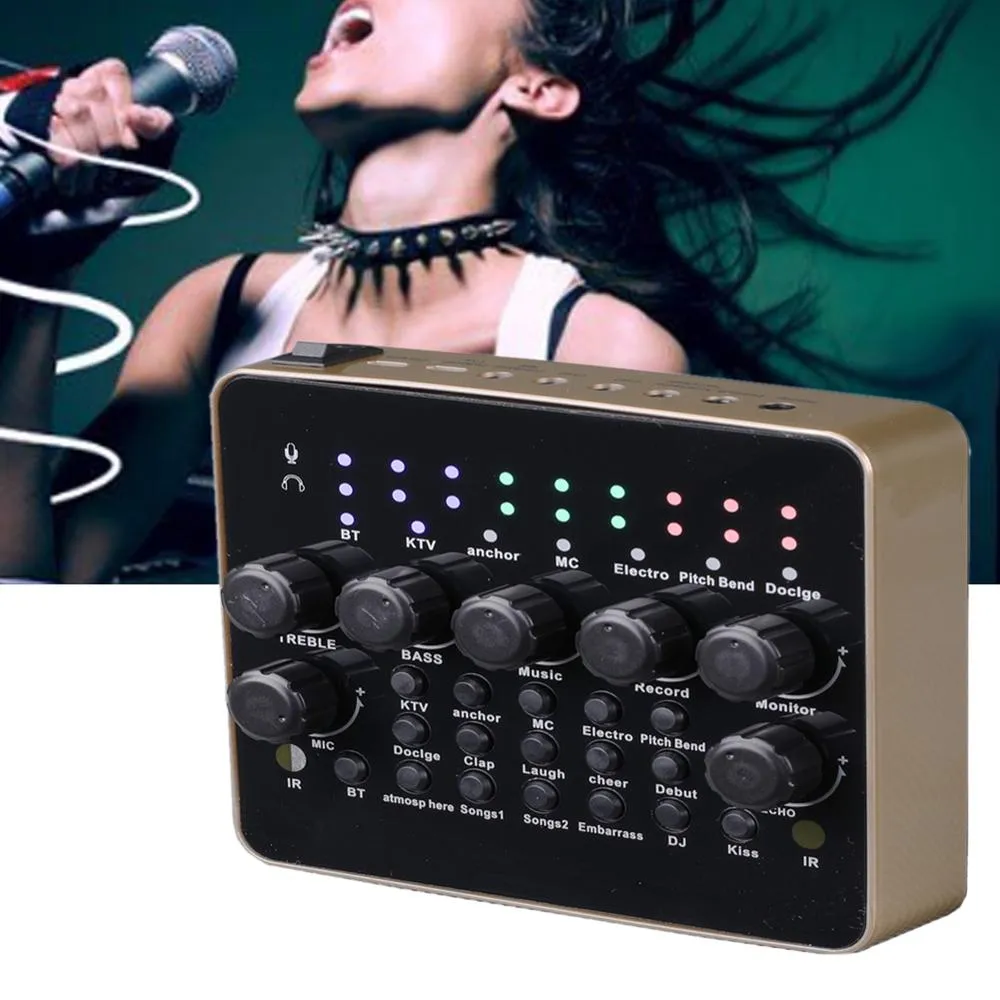 USB Port External Sound Card Mixer 3D Recording Headset Audio Live Broadcast Adjustable Mobile Phone KTV Computer Microphone