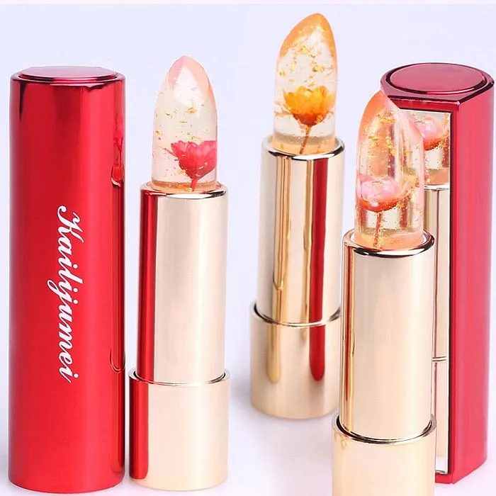 Jelly Flower Szminka Temperatura Zmiana koloru Balsam Lip Makeup Nawilżający Długotrwałe Magiczne pomadki