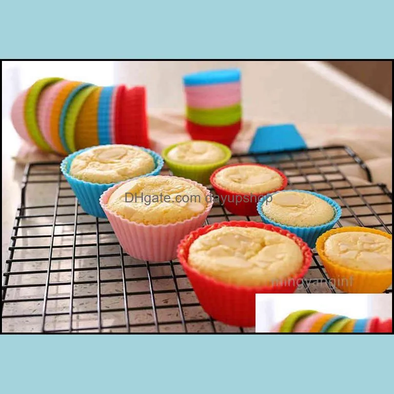 Moulds Mini Muffin Pan - Reusable Silicone Cupcake Molds Small Baking Cups Truffle Cake Nonstick 5 Colors MY-inf469