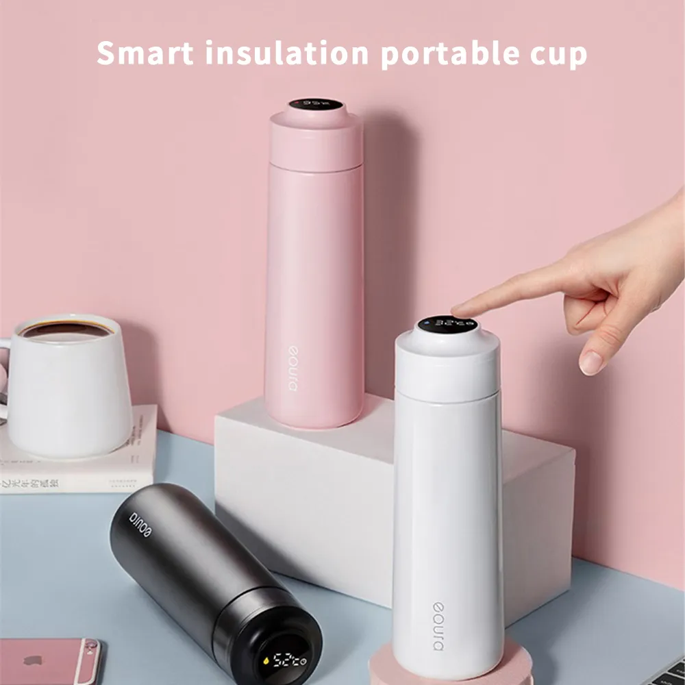 One carat smart vacuum flask 316 liner rechargeable stainless steel water cup vacuum flask smart timing charging travel cup